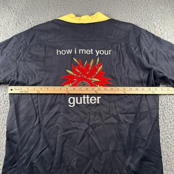 Sichel Bowling Shirt Mens L Black Yellow‎ Wobbly Balls How I Met Your Gutter - Picture 7 of 11